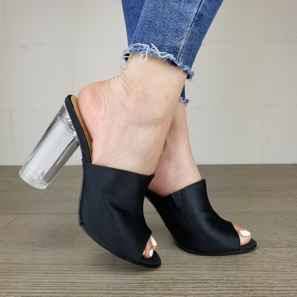 sale!! BAMBOO Black with clear heels - Picture 2 of 4